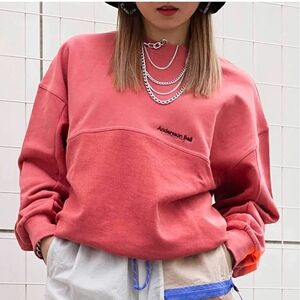 Andersson Bell unisex inside out contrast panel dusty pink sweatshirt size S